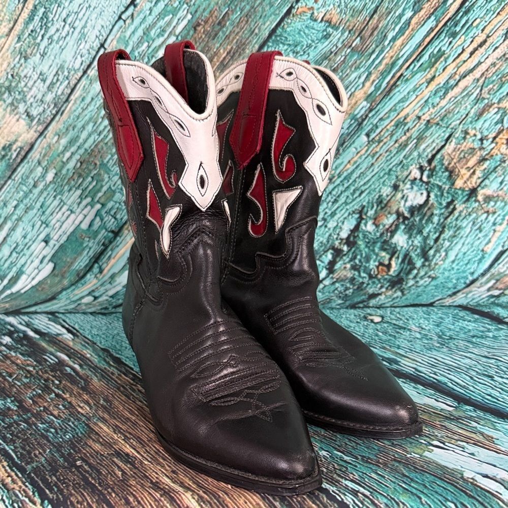 Seychelles Black and Red Western Ankle Boots - Picture 5 of 12